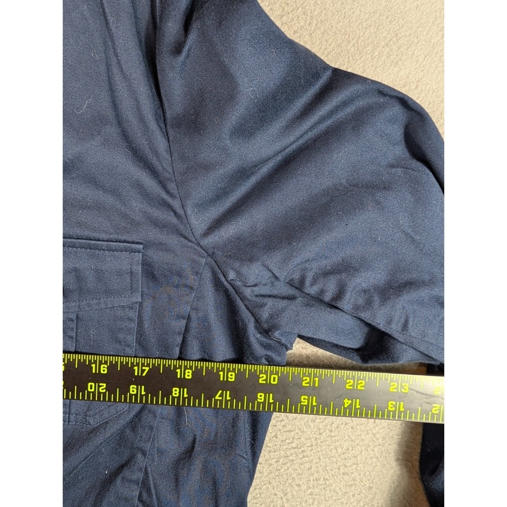 Orvis Barn Jacket Womens 16 Cotton Canvas Blue Chore Lined Utility Cabin Stretch - Picture 8 of 10